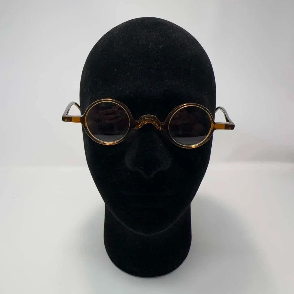 BETSION Handmade Round Eyeglasses‎ Frames B-98201-4 50-23-140 Amber John Lennon